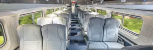 Seats on an Amtrak Horizon train car